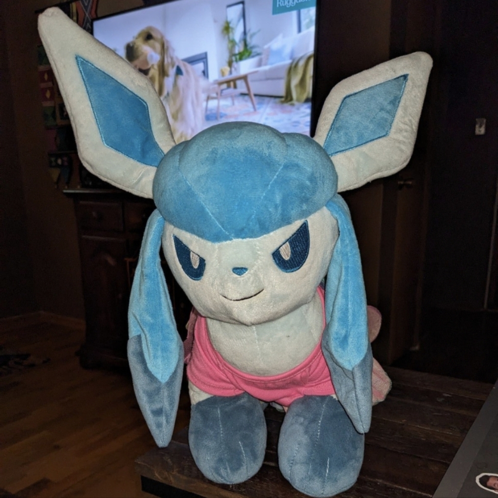 Pokemon Glaceon Build A Bear Plush Stuffed Animal With Clothes Rainbow L…